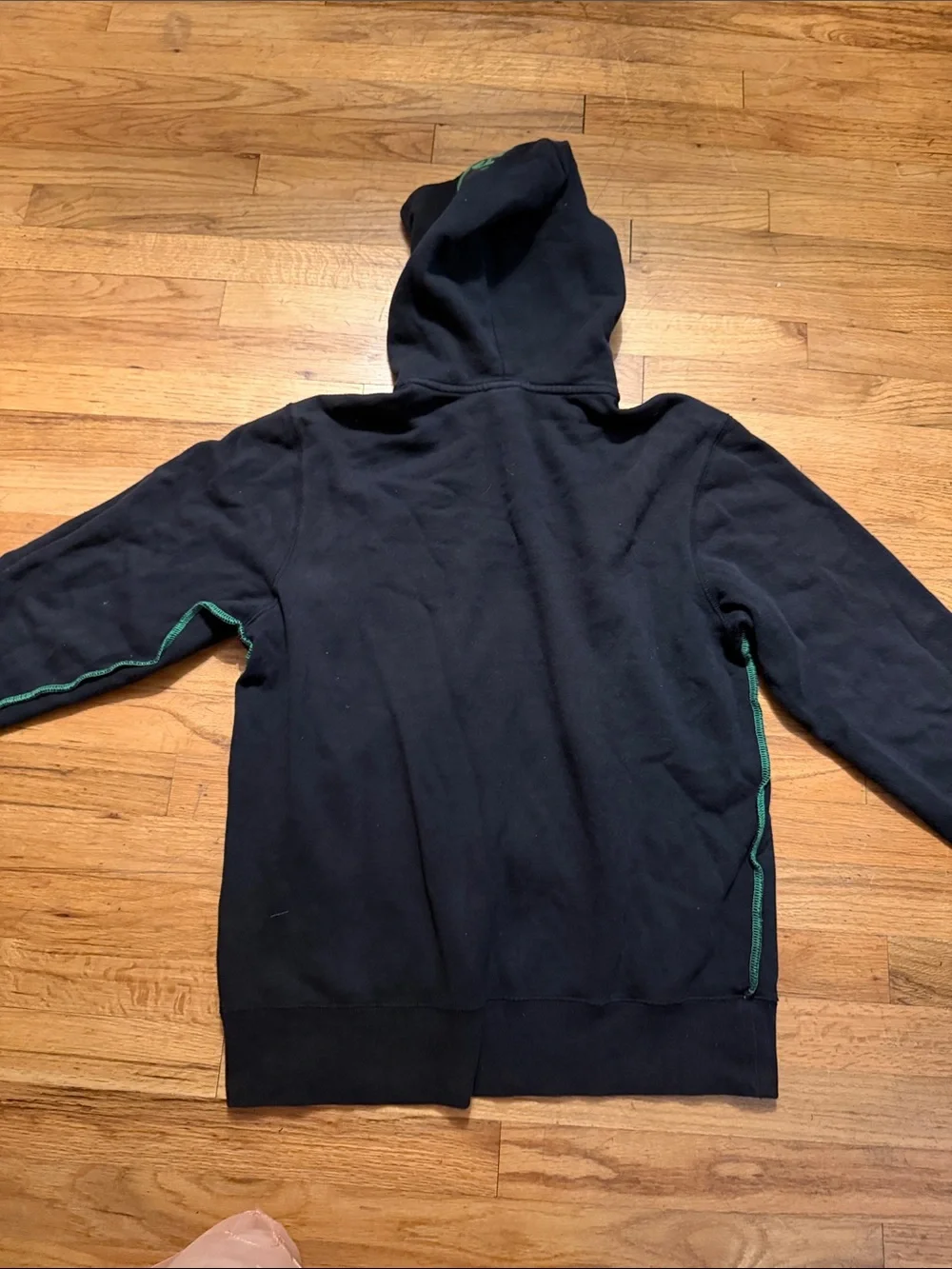 The North Face Black Hoodie with Green Accents